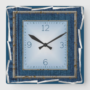 Horloge Carrée Denim