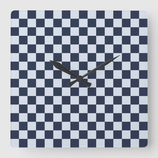 Horloge Carrée Denim rinse checkerboard pattern (Recto)