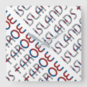 Horloge Carrée Denmark Flag Colors Typografy