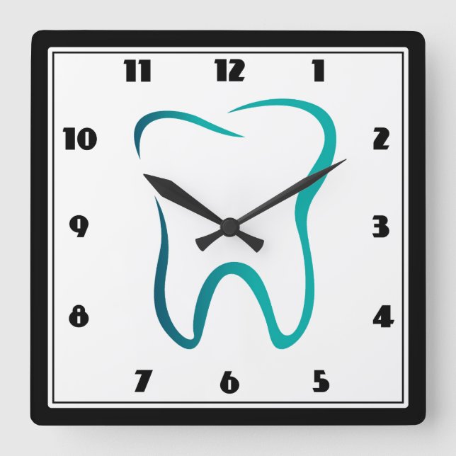 Horloge Carrée Dentistère dentaire Image Médicale (Recto)