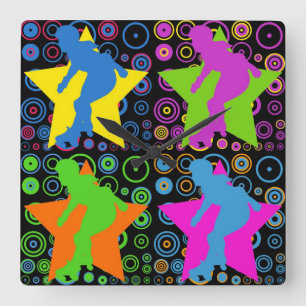 Horloge Carrée Derby de Pop Art Women's
