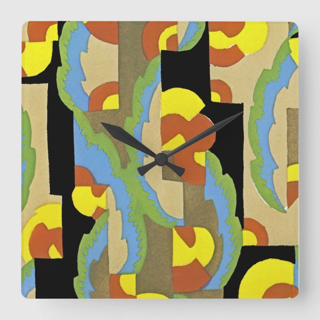 Horloge Carrée Design Art Déco #9 à Emporio Moffa (Recto)