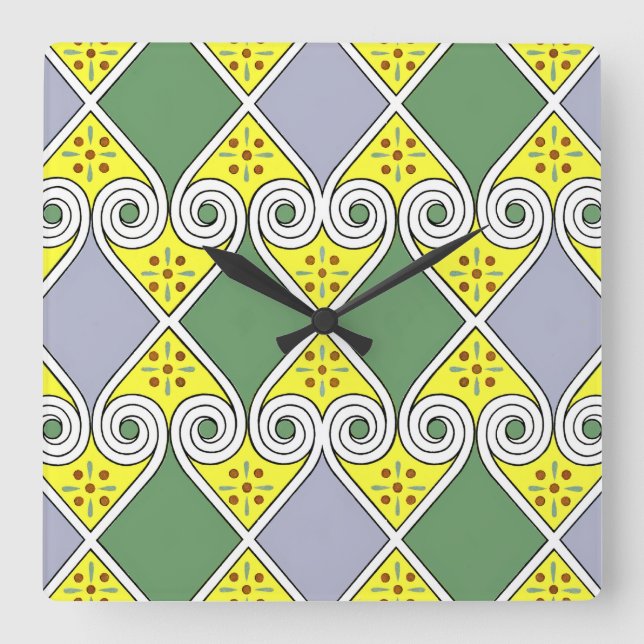 Horloge Carrée Design égyptien n°9 à Emporio Moffa (Recto)