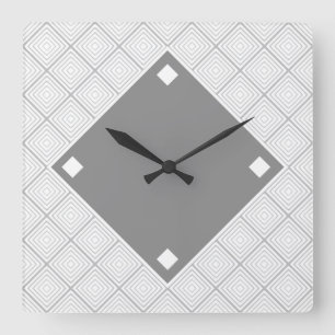 Horloge Carrée Design géométrique noir et gris