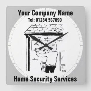 Horloge Carrée Dessin animé de services de sécurité intérieure