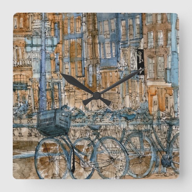 Horloge Carrée Destinations | Aquarelle New York City View (Recto)