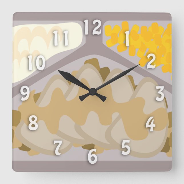 Horloge Carrée Dîner Froid Temps Amusant Design d'art Cheeky (Recto)