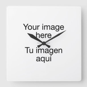 Horloge Carrée Diseña reloj de pared en blanco con tu photo