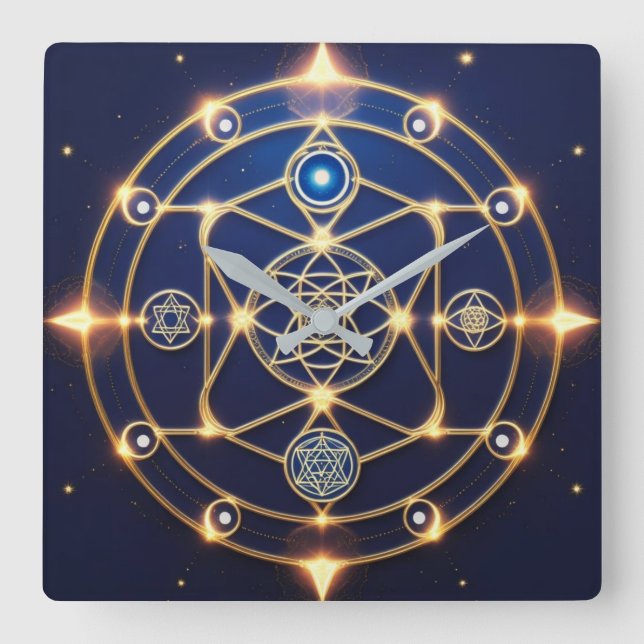 Horloge Carrée Divine Radiance – 5: Illuminated Universal Energy (Recto)