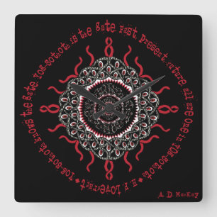 Horloge Carrée Divinité cosmique de monstre de Lovecraftian de
