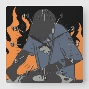 Horloge Carrée Dj Fiery