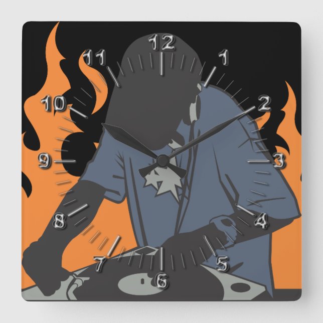 Horloge Carrée Dj Fiery (Recto)