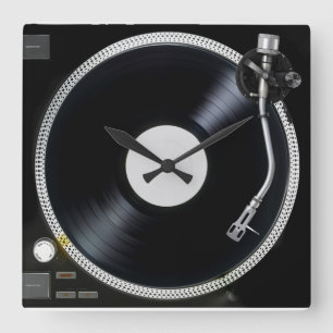 Horloge Carrée DJ turntable Wall Clock