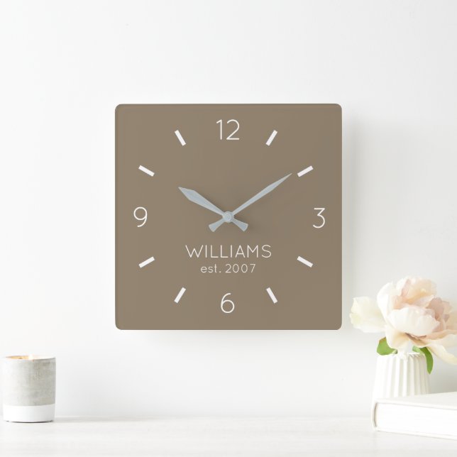 Horloge Carrée do-it-yourself | Couleur, nom, texte personnalisés (Maison)