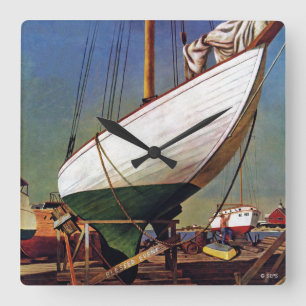 Horloge Carrée Dock sec par John Atherton