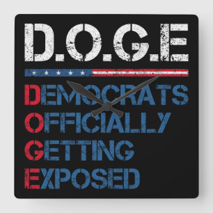 Horloge Carrée DOGE Ministère De L'Efficacité Gouvernementale