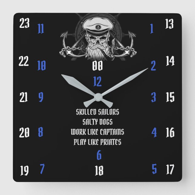 HORLOGE CARRÉE DOGS DE SALTY A CORDES SQUELETTIQUES (Recto)