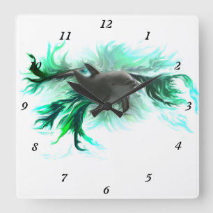 Horloge Carrée Dolphin Baby