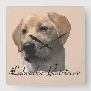 Horloge Carrée Don d'oeuvres d'art de Yellow Labrador Retriever