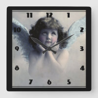 Doux Rosy Cheeked Angel Vintage dans les nuages