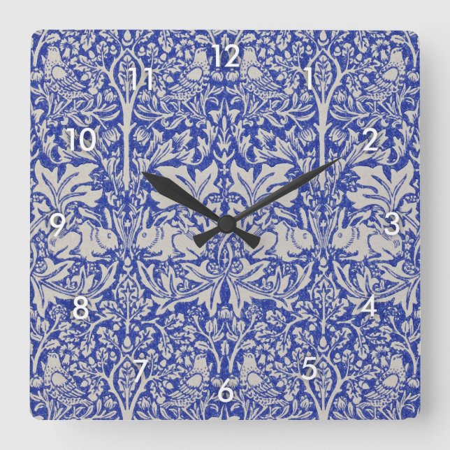 Horloge Carrée Dove et Rabbit, William Morris (Recto)