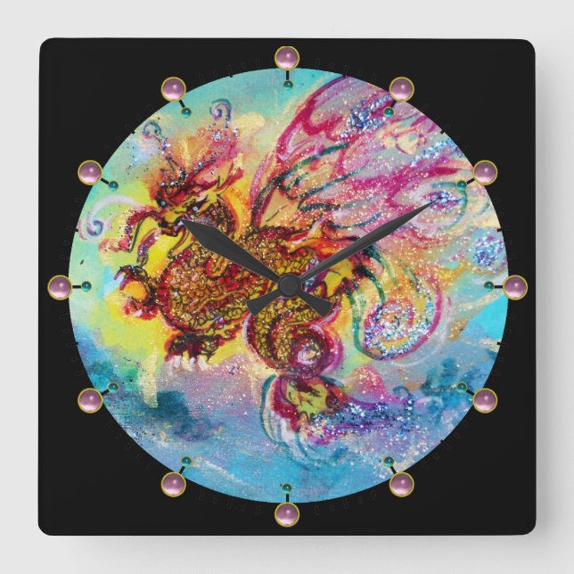 HORLOGE CARRÉE DRAGON DE MER (Recto)