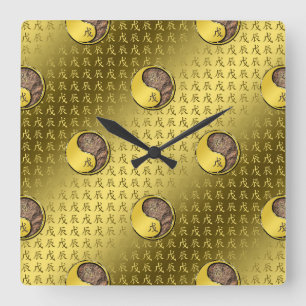 Horloge Carrée Dragon de terre