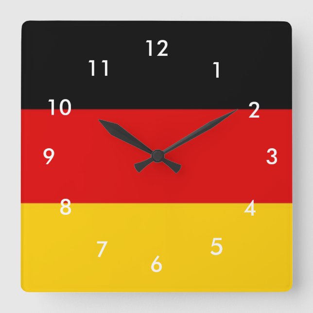 Horloge Carrée Drapeau Allemagne (Recto)