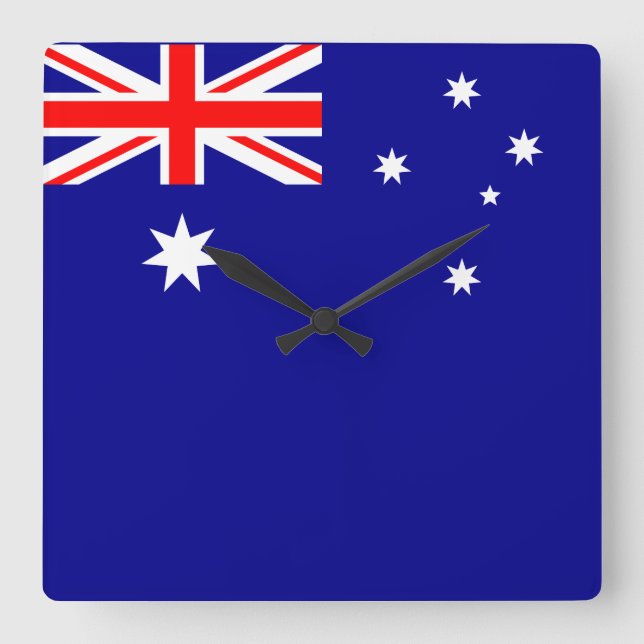 Horloge Carrée Drapeau australien (Recto)