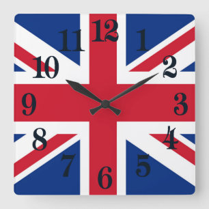 Horloge Carrée Drapeau britannique Royal Union Jack