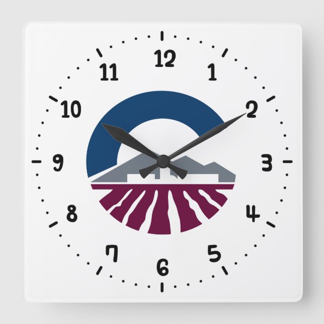 Horloge Carrée Drapeau de Chandler, Arizona (Recto)