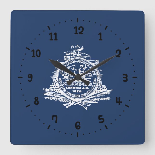Horloge Carrée Drapeau de Charleston, Caroline du Sud Carré Wall  (Recto)