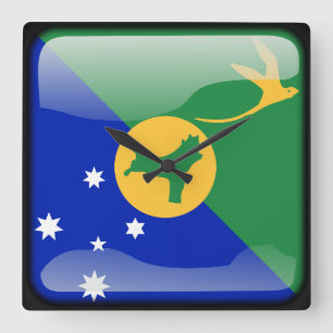 Horloge Carrée Drapeau de Kiribati (île de Noël)