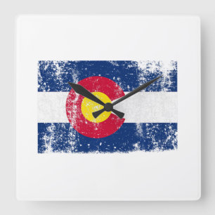 Horloge Carrée Drapeau de l'état du Colorado T maillot cadeau pou