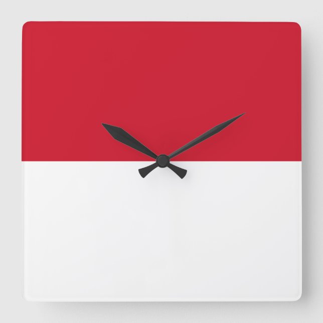Horloge Carrée Drapeau de l'Indonésie (Recto)