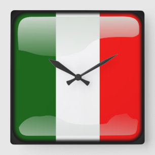 Horloge Carrée Drapeau de l'Italie