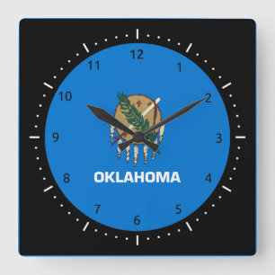 Horloge Carrée Drapeau de l'Oklahoma, drapeau de l'État américain