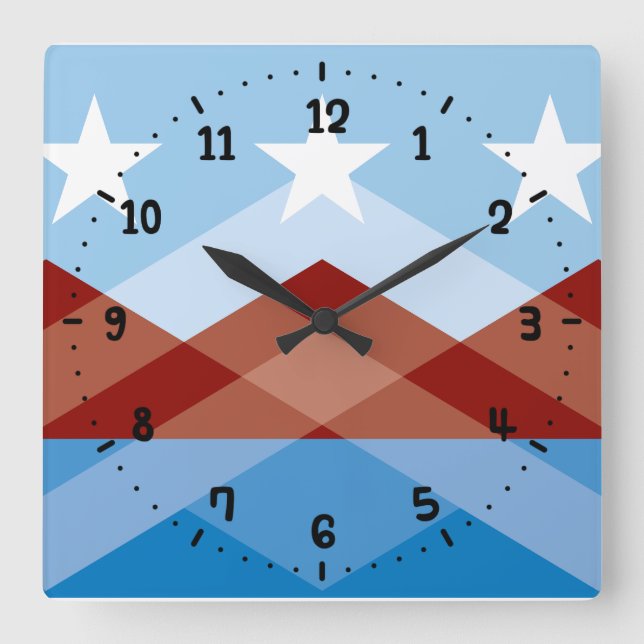 Horloge Carrée Drapeau de Peoria, Arizona (Recto)