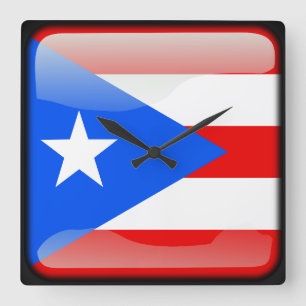 Horloge Carrée Drapeau de Porto Rico