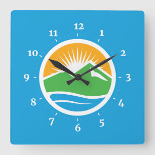 Horloge Carrée Drapeau de Provo, Utah