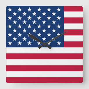 Horloge Carrée Drapeau des États-Unis d'Amérique