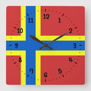 Horloge Carrée Drapeau d'Orkney