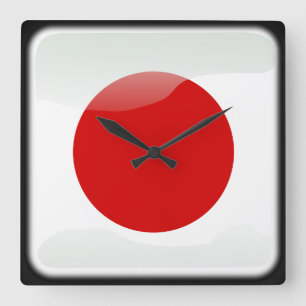Horloge Carrée Drapeau du Japon
