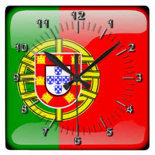 Horloge Carrée Drapeau du Portugal