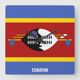 Horloge Carrée Drapeau Eswatini Éblouissant patriotique