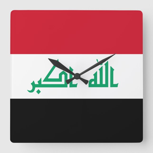 Horloge Carrée Drapeau Iraq (Recto)