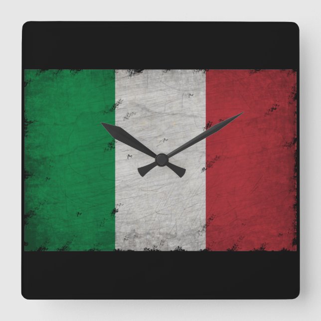 Horloge Carrée drapeau italie (Recto)