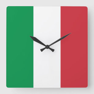 Horloge Carrée Drapeau Italie