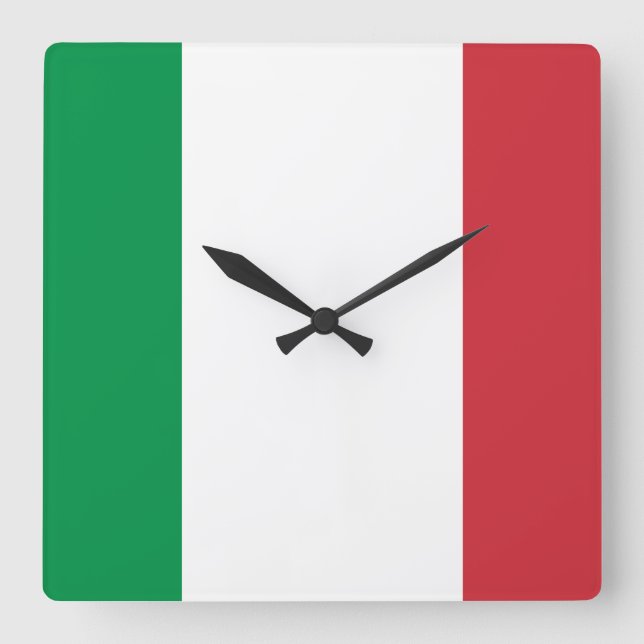 Horloge Carrée Drapeau Italie (Recto)