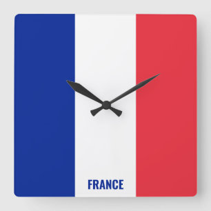Horloge Carrée Drapeau national de la France Patriotique